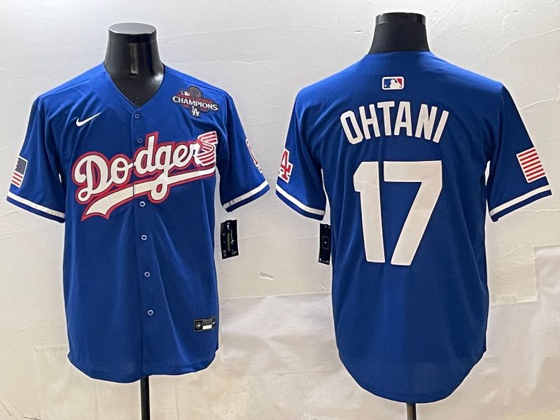 Men Los Angeles Dodgers 17 Ohtani Blue Second generation Joint Name Nike 2025 MLB Jersey style 17